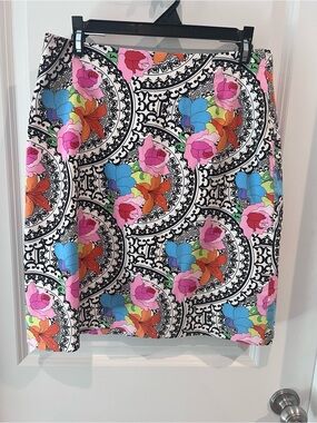 Melly M Multicolor Floral Medallion A-Line Skirt Size 6